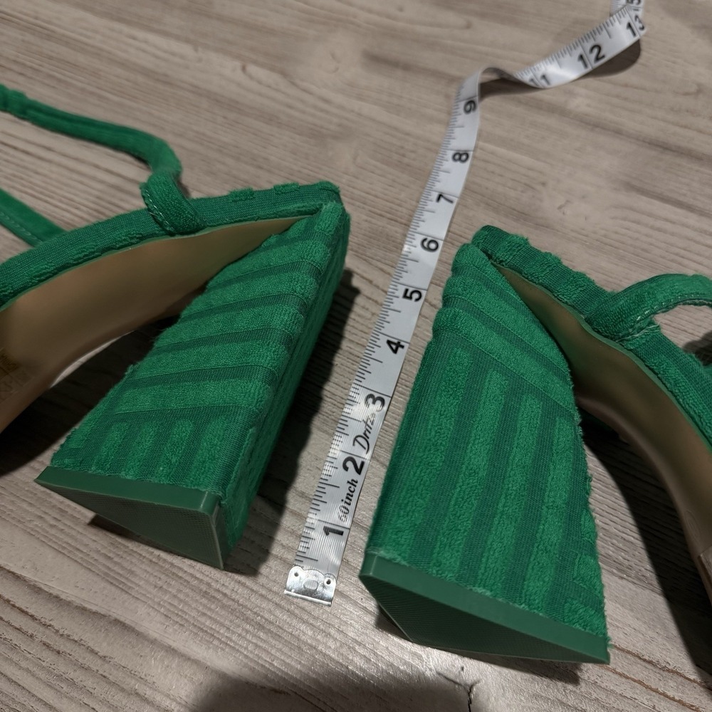 Public Desire ASOS Green Mojito Towelling Wrap Block Heel Strap Sandals US 6 NEW - Picture 6 of 16